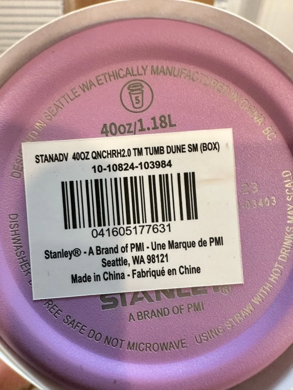 Stanley Lilac Purple Quencher H2.0 Cool Serene Brushstrokes 40oz Tumbler - Picture 7 of 8